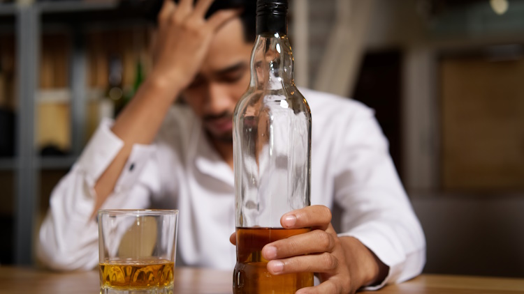 Drunk man with high blood alcohol content Drunk man with high blood alcohol content