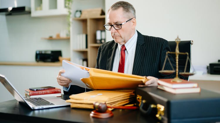 Lawyer preparing for his clients' DUI case